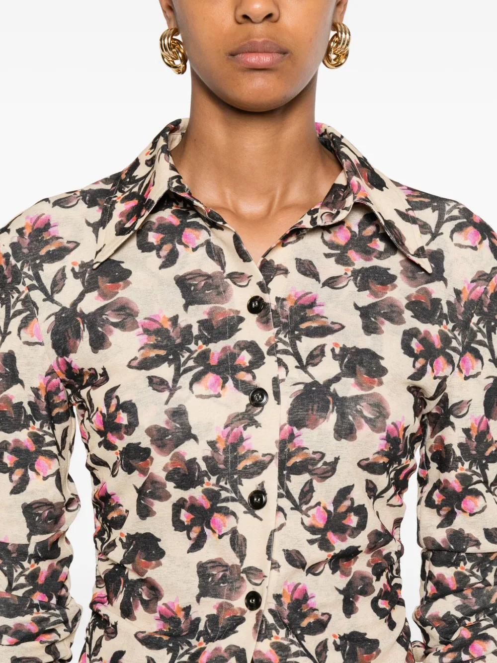Nanushka Blouse met bloemenprint Beige