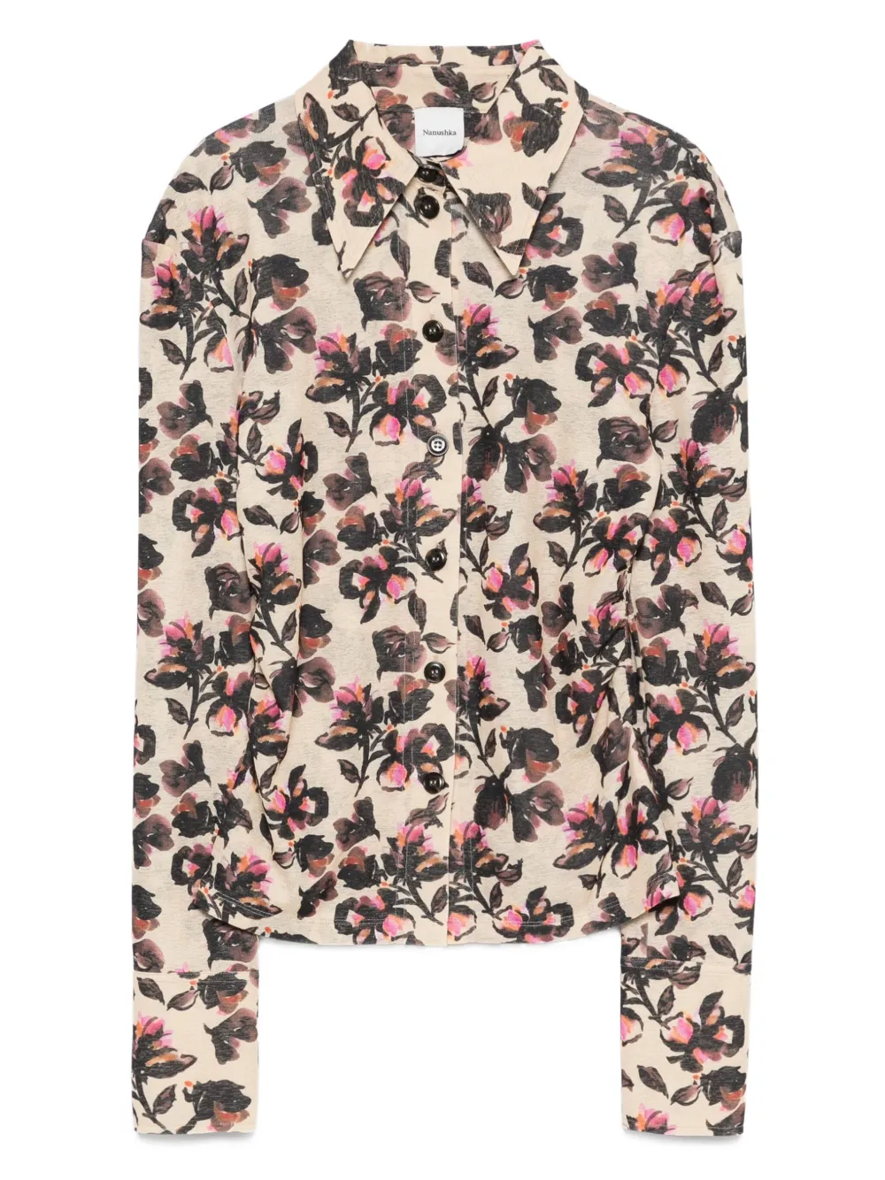 Nanushka Blouse met bloemenprint Beige
