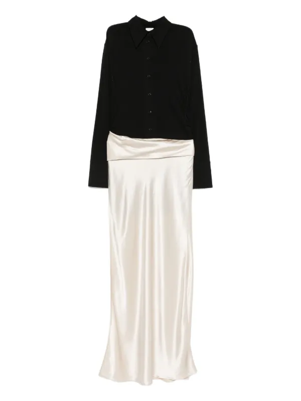 【NANUSHKA】Sleep Satin Maxi Dress/追跡+関税+全国送料込み Nanushka satin-slip Maxi Dress | Neutrals | FARFETCH JO