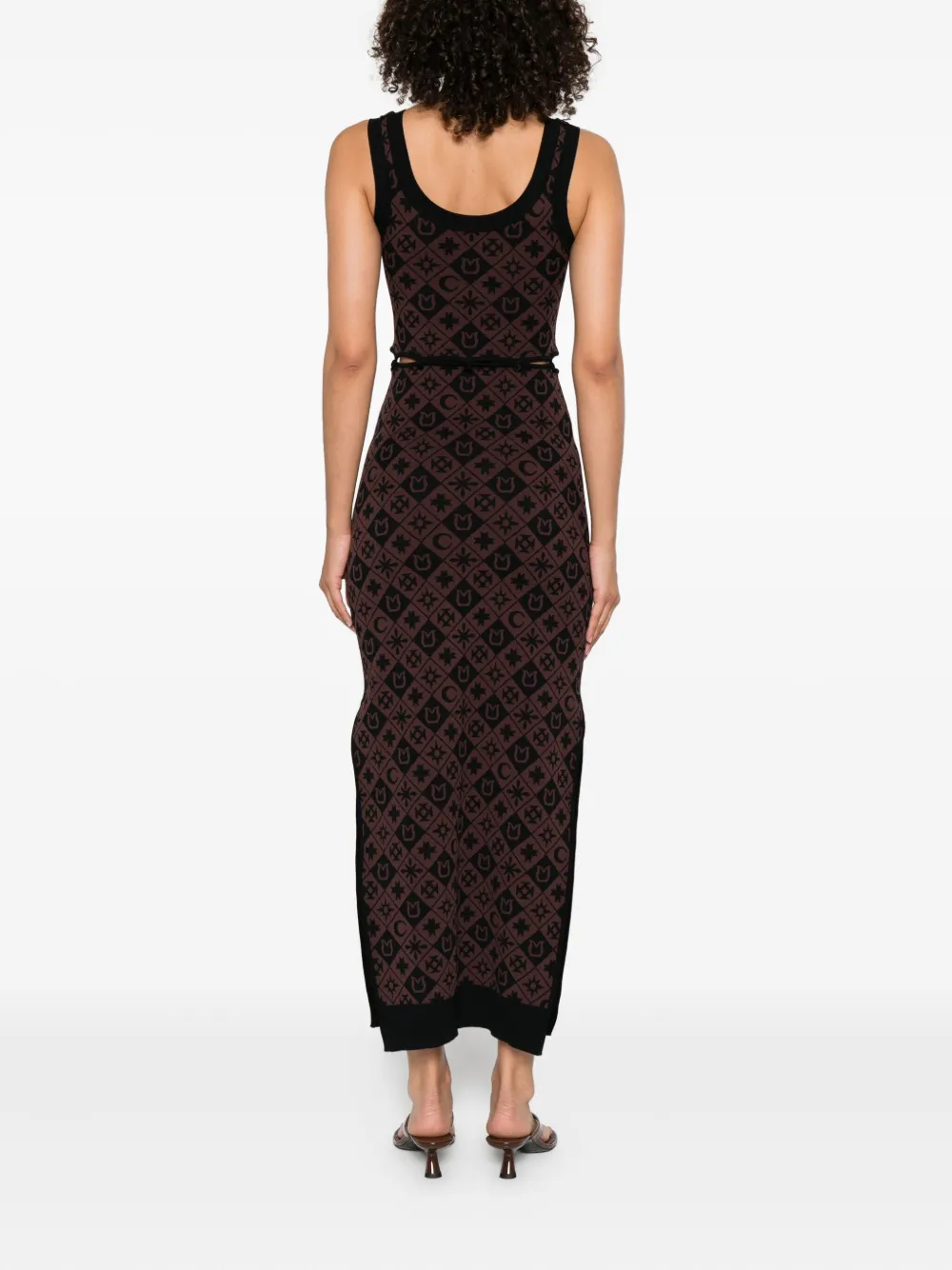Nanushka Midi-jurk met patroon en uitgesneden details Bruin
