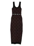 Nanushka cut-out patterned midi dress - Brown