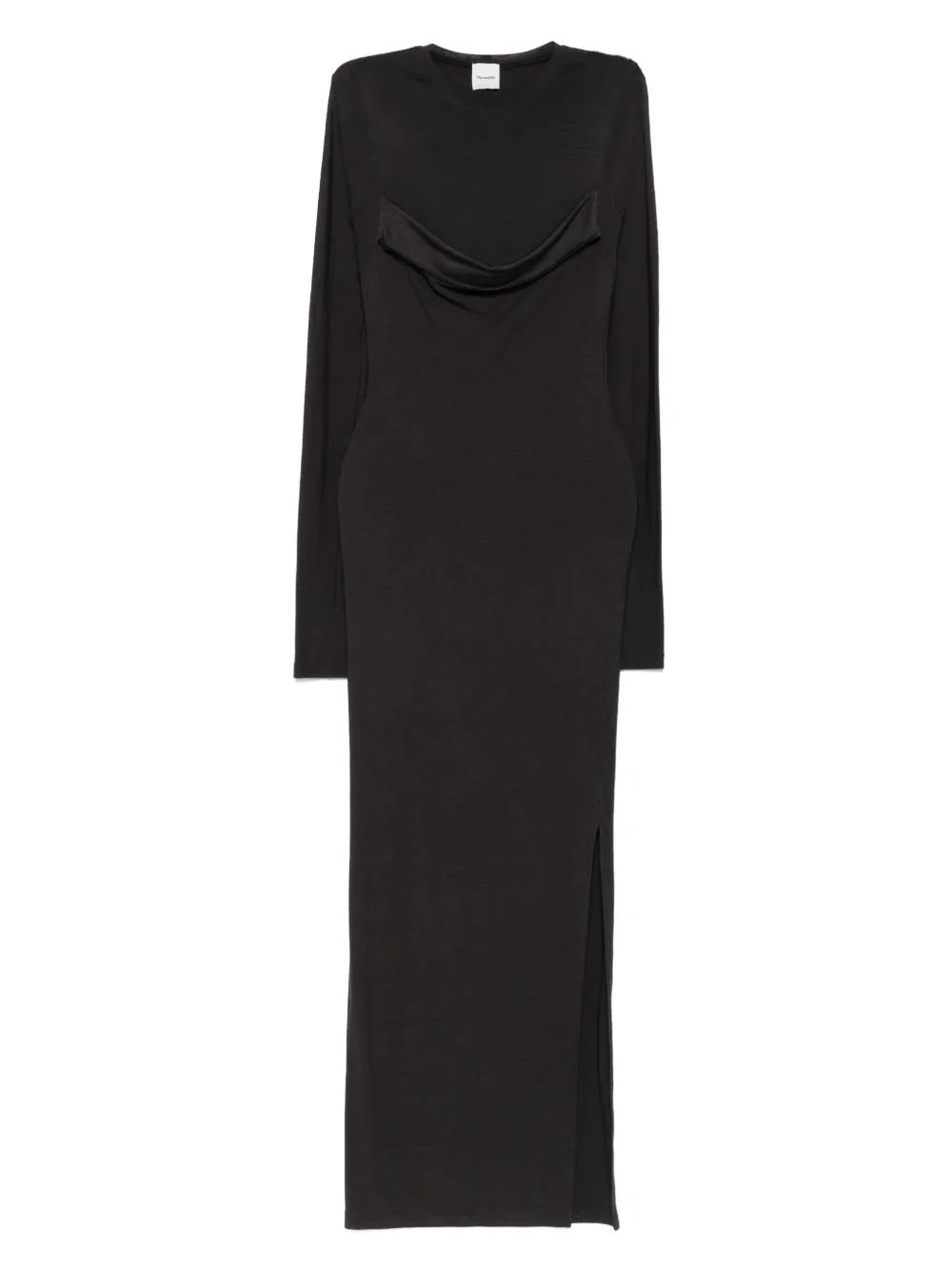 Nanushka Maxi-jurk met col en zijsplit Grijs