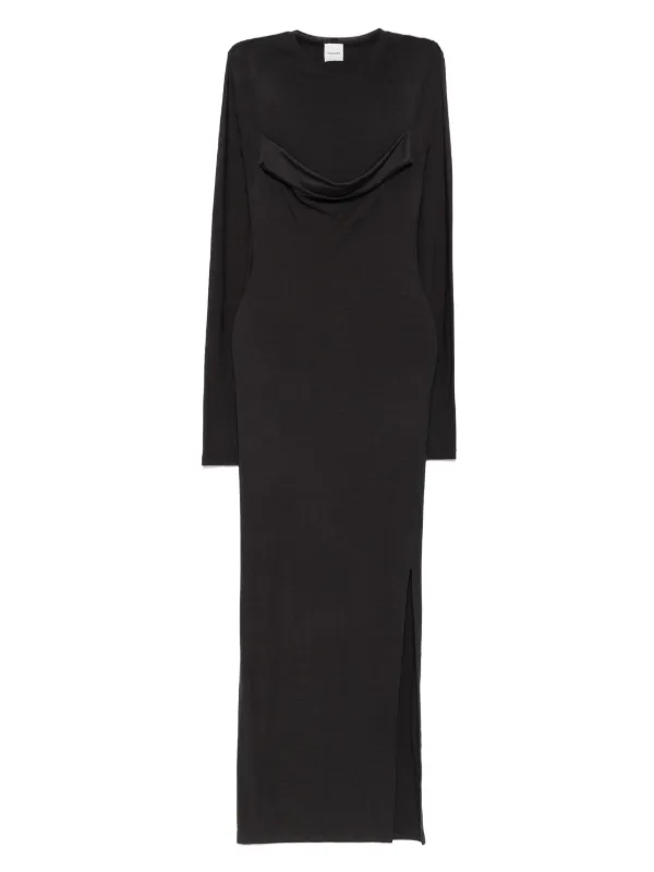 grey maxi dress with split Sexy Side Split Solid Color Maxi Dress