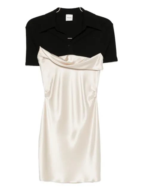 Nanushka satin-paneled mini dress