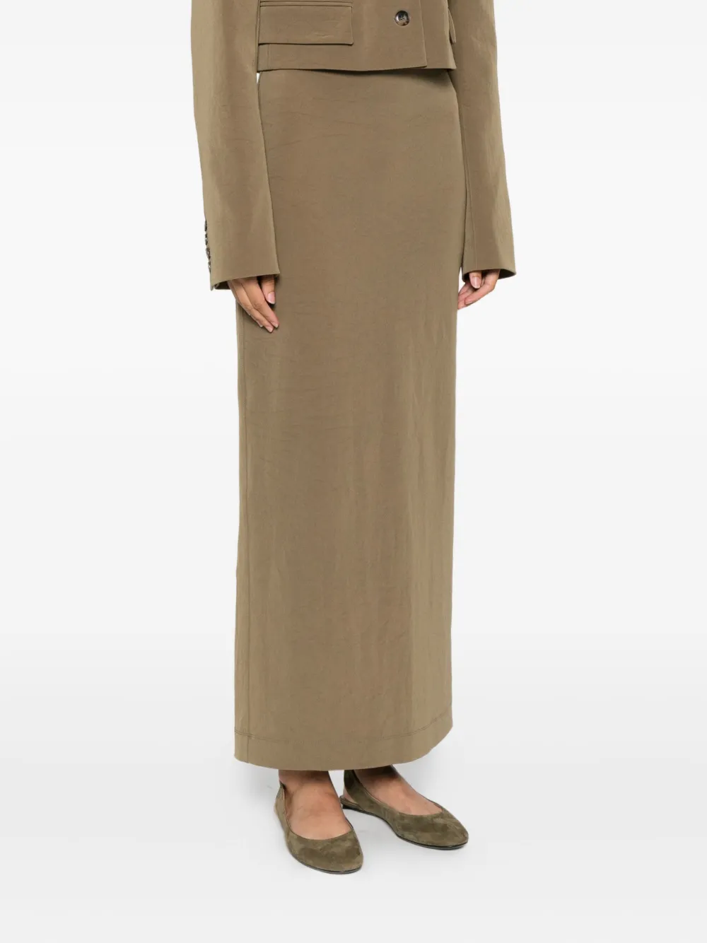 Nanushka Maxi-rok met stiksels Groen