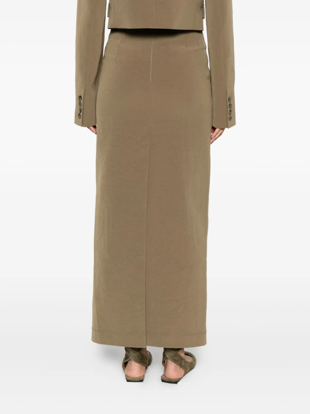Nanushka Maxi-rok met stiksels Groen