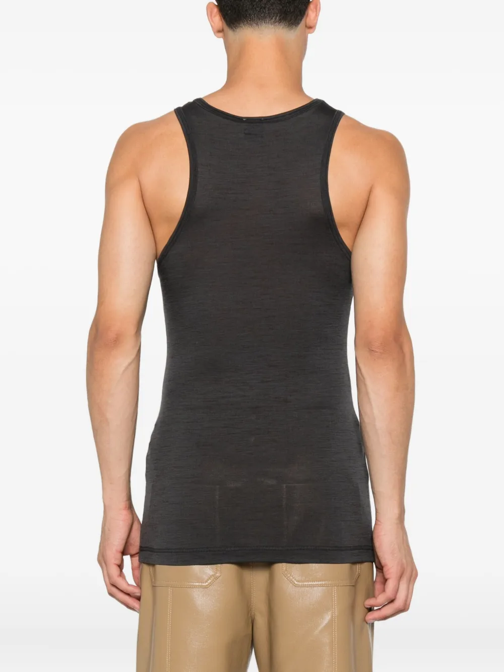 Nanushka Racer-back Wool Tank Top In Gray