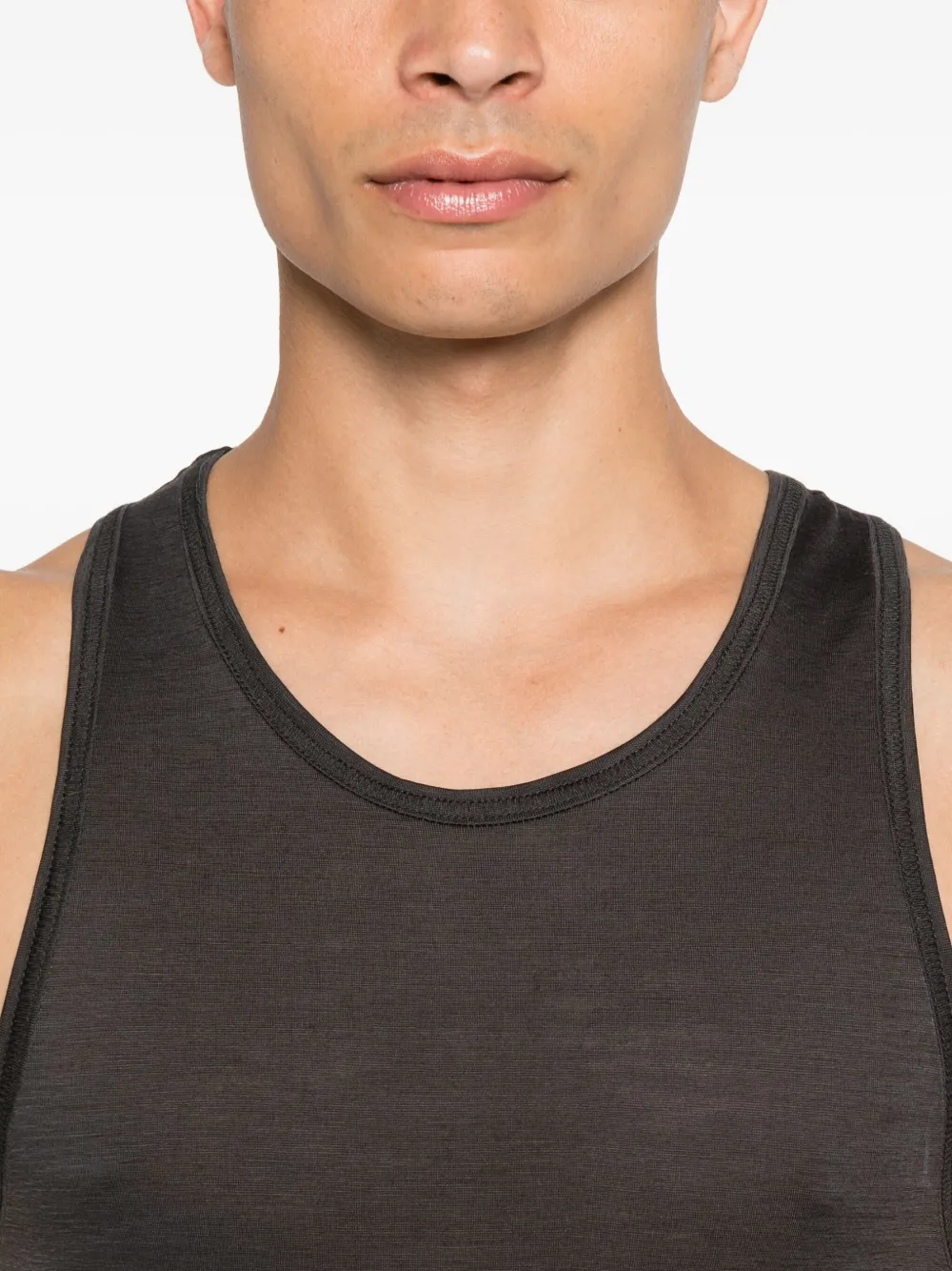 Nanushka Racer-back Wool Tank Top In Gray
