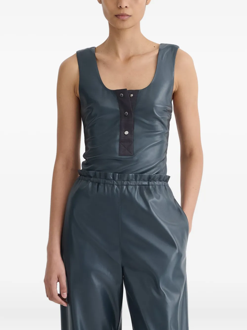 Nanushka Anesa tanktop met knoopplakkaat Blauw