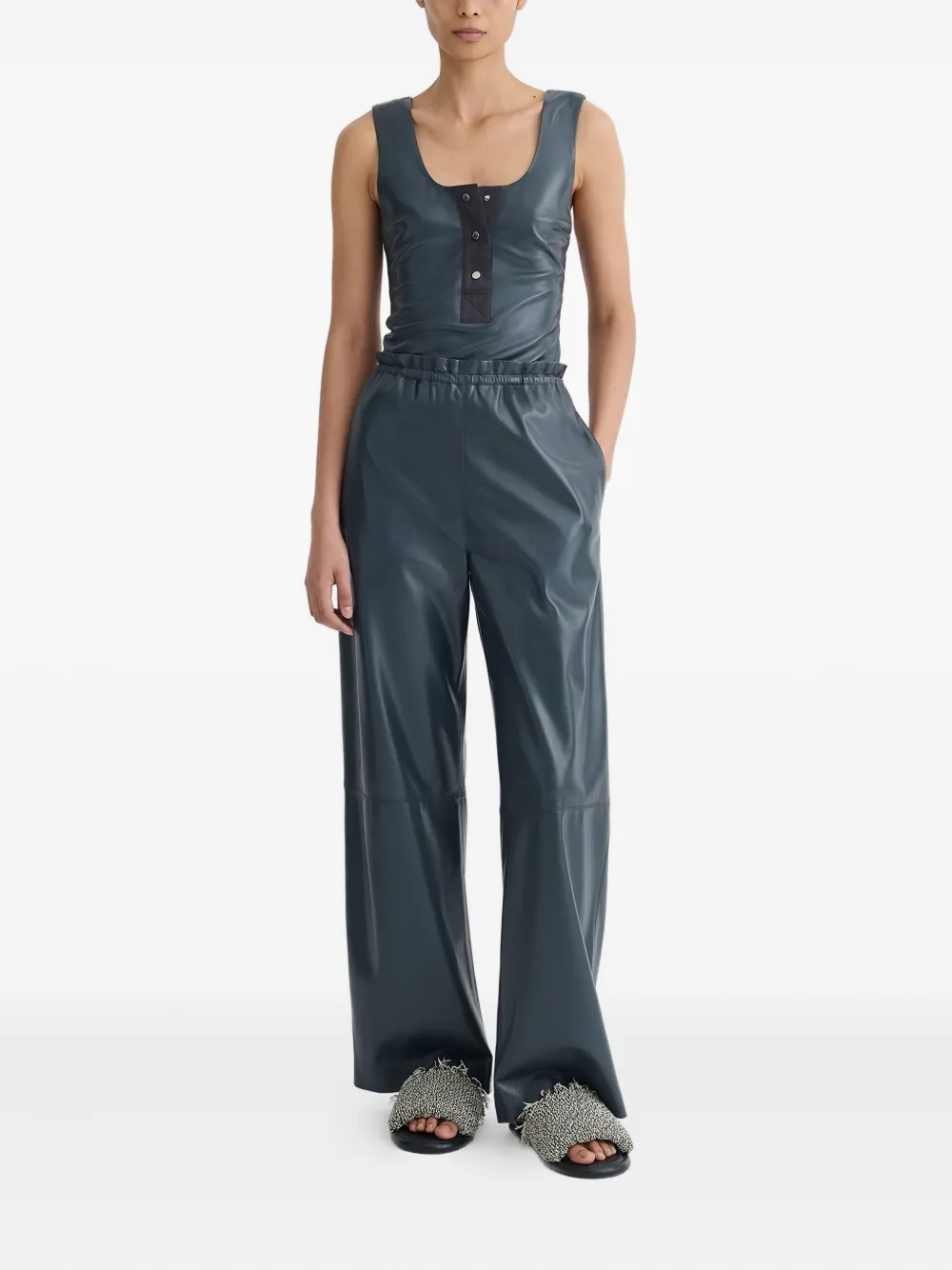 Nanushka Anesa tanktop met knoopplakkaat Blauw