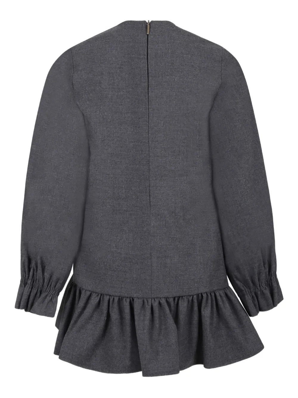 MSGM Kids logo-print ruffled dress GRIGIO