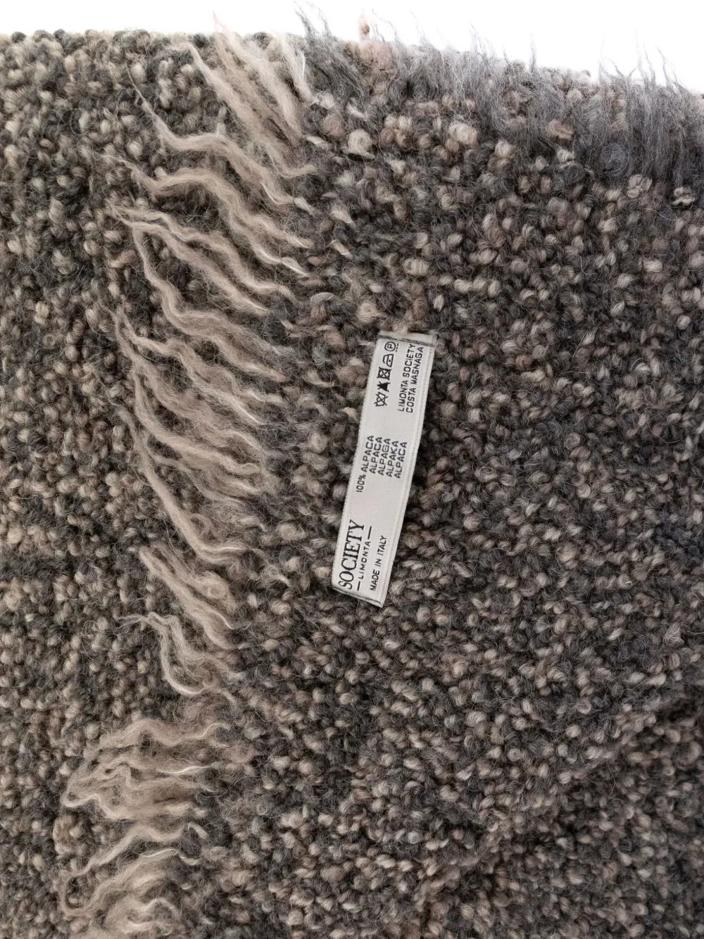 Society Limonta Multi textured fringed blanket (130cm x 180cm) | Blankets & Throws | Image 2