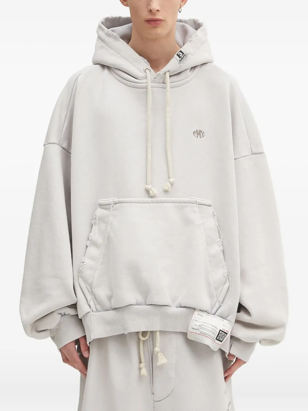Maison MIHARA YASUHIRO Hoodie met franje zak Grijs