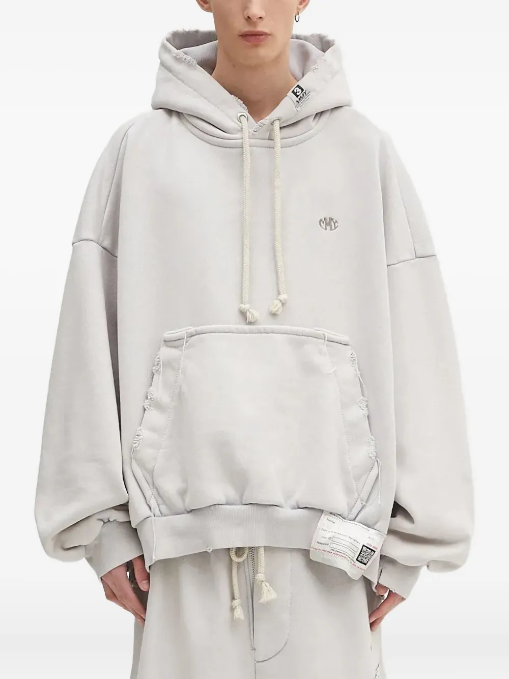 Maison MIHARA YASUHIRO Hoodie met franje zak Grijs