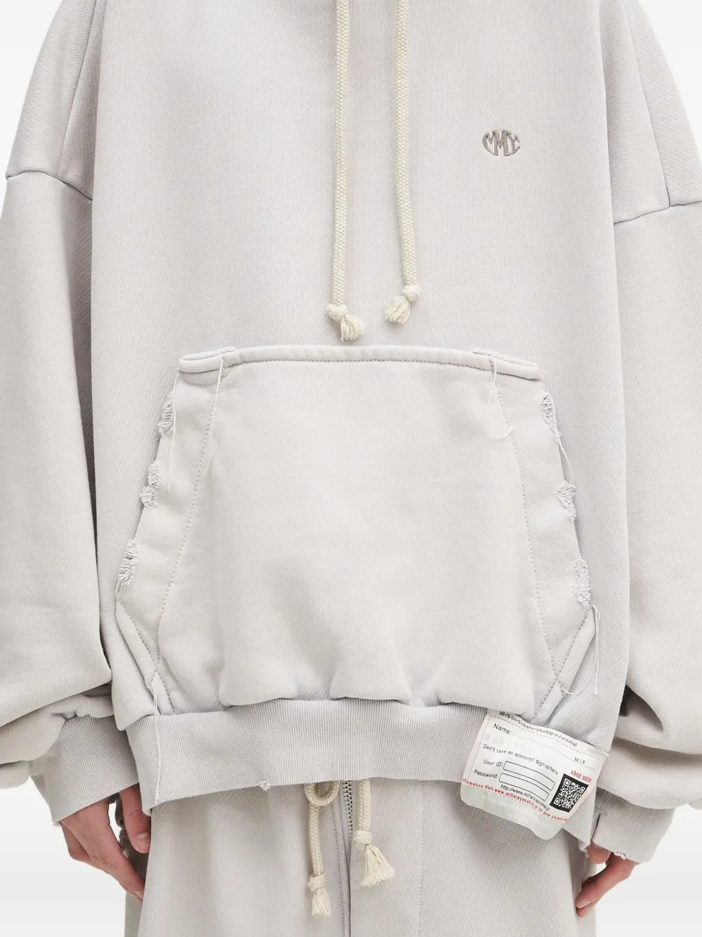 Maison MIHARA YASUHIRO Hoodie met franje zak Grijs