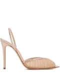 Andrea Wazen 105mm Kay crystal-embellished slingback pumps - Neutrals
