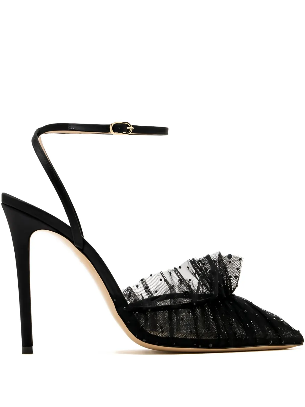 Andrea Wazen  105mm Franca embellished ruffle pumps | Black | Image 1