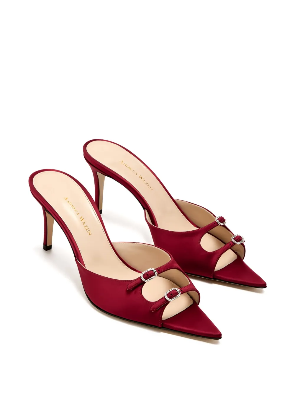 Andrea Wazen  75mm Carol crystal-buckle mules | Heeled Mules | Image 2