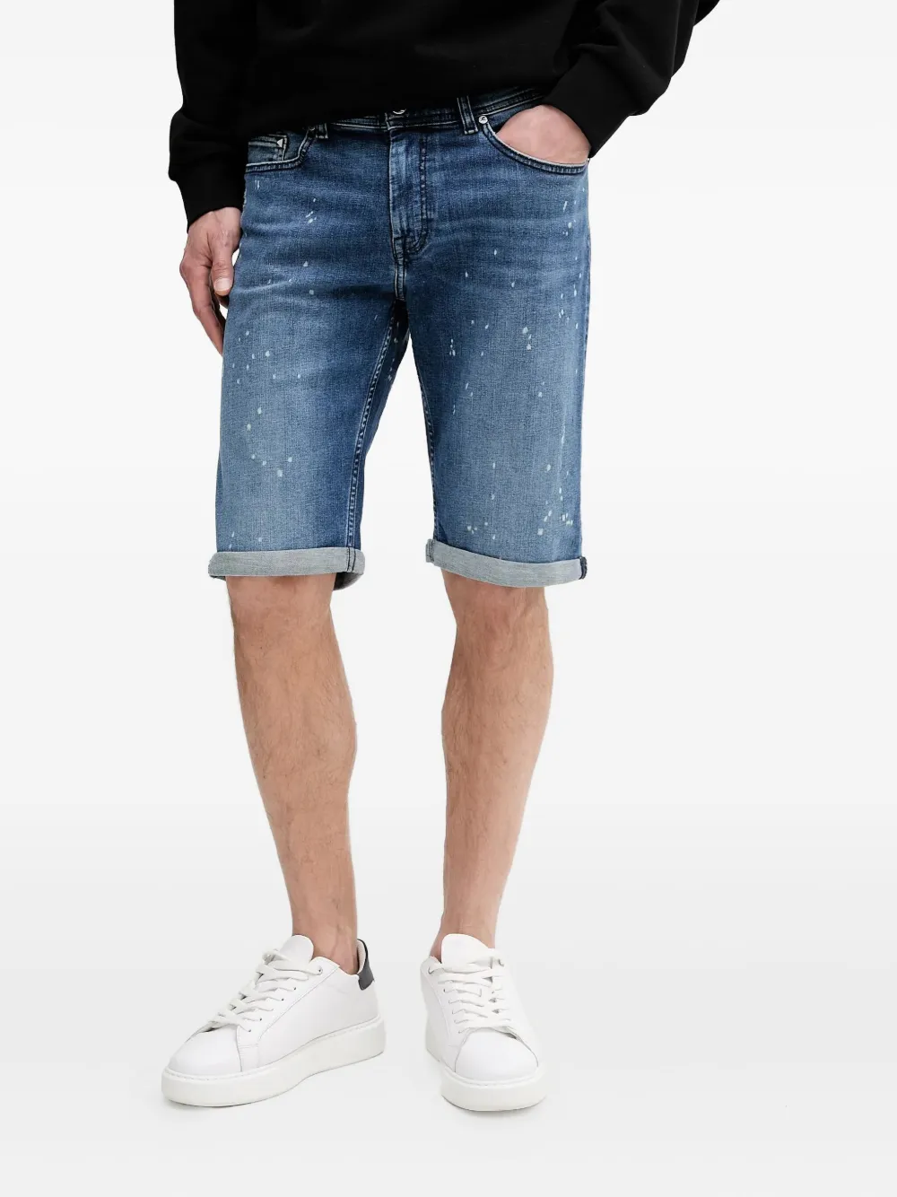 Karl Lagerfeld turn-up hem denim shorts | Denim Shorts | Image 2