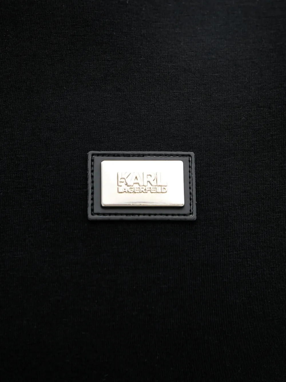 Karl Lagerfeld Poloshirt met logoplakkaat en rits Zwart