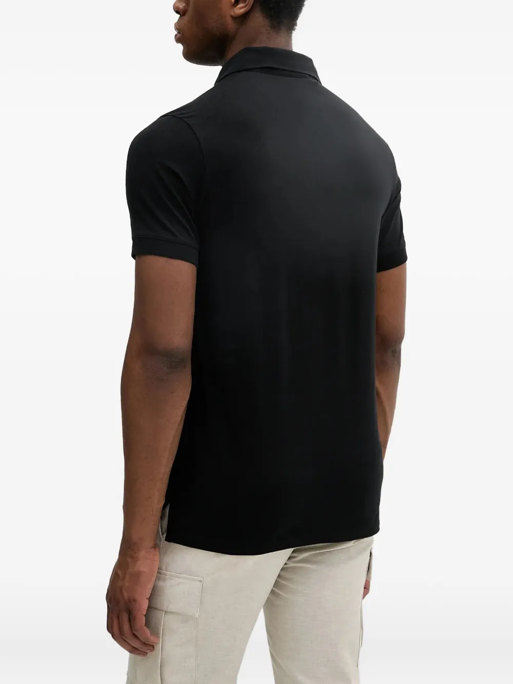 Karl Lagerfeld Poloshirt met logoplakkaat en rits Zwart