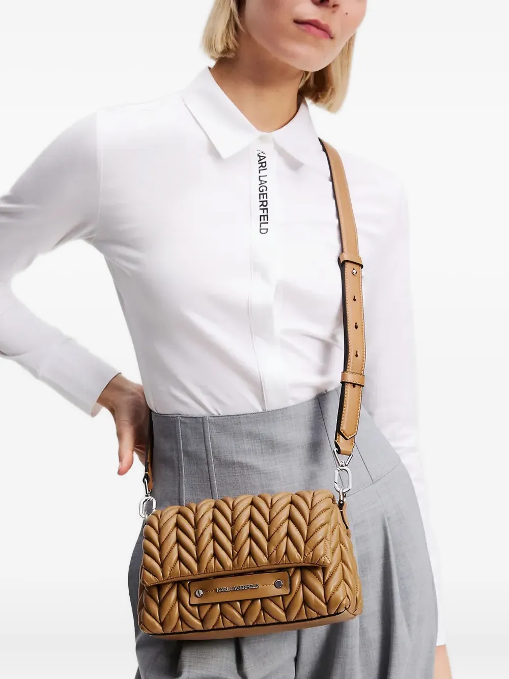Karl Lagerfeld Gewatteerde crossbodytas Bruin