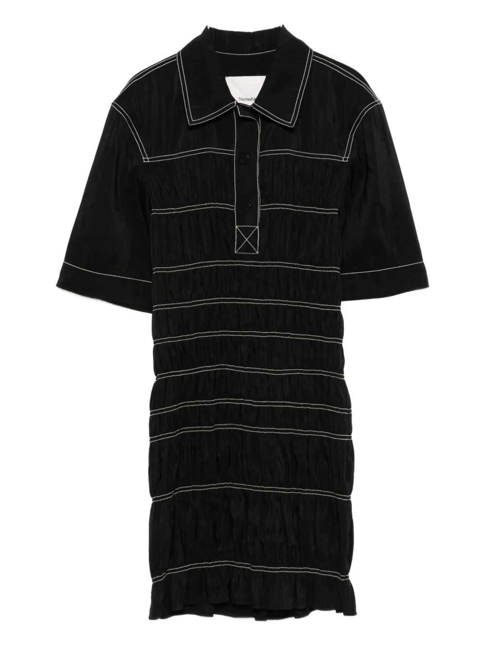 Nanushka Jurk met gesmockt detail Zwart