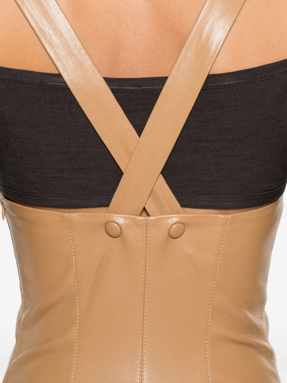 Nanushka halterneck midi dress Beige