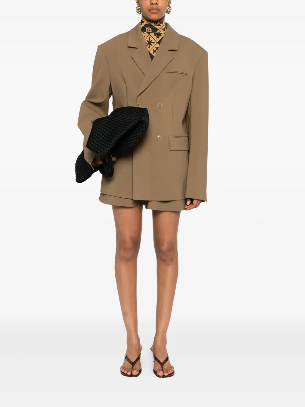 Nanushka Blazer met dubbele rij knopen Bruin