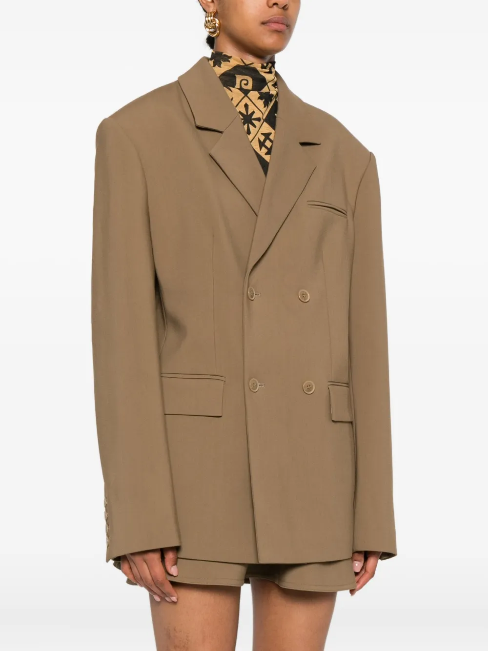 Nanushka Blazer met dubbele rij knopen Bruin