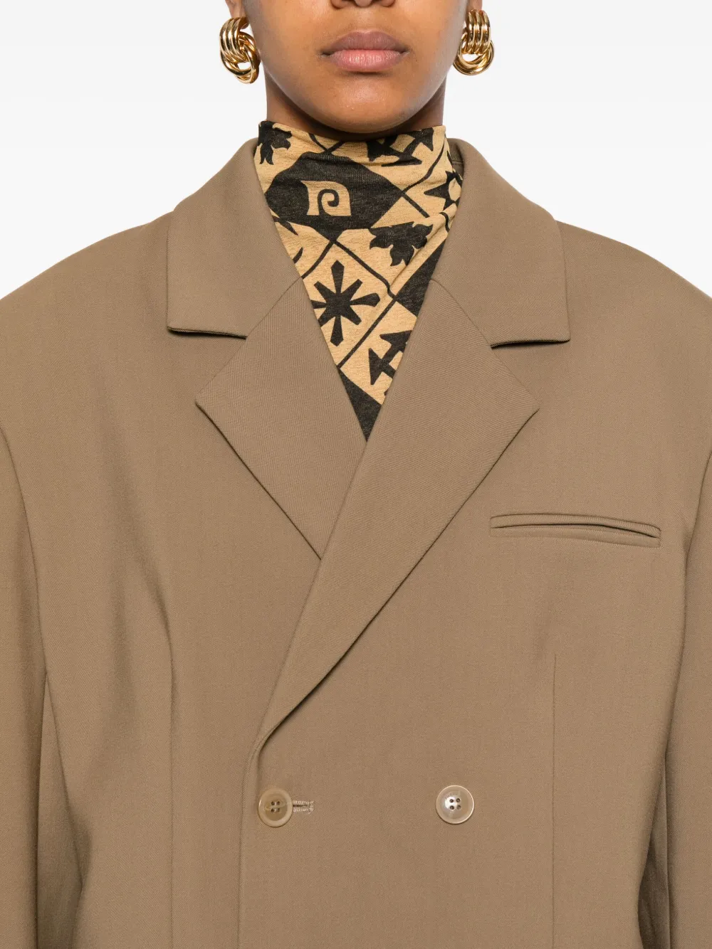 Nanushka Blazer met dubbele rij knopen Bruin