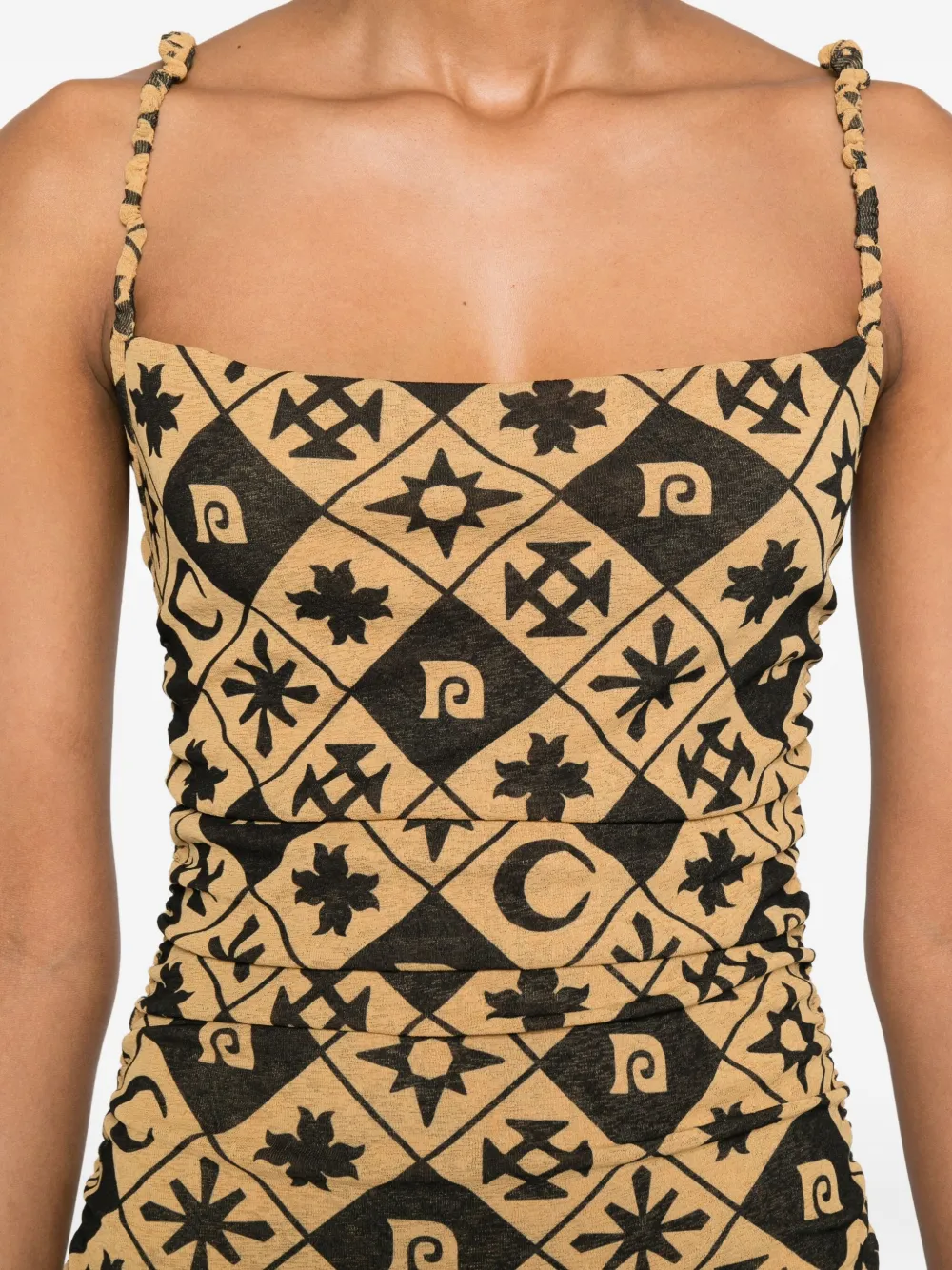 Nanushka Midi-jurk met ruches Zwart