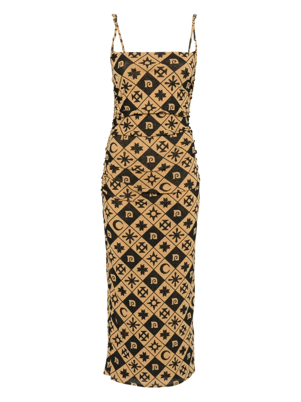 Nanushka Midi-jurk met ruches Zwart