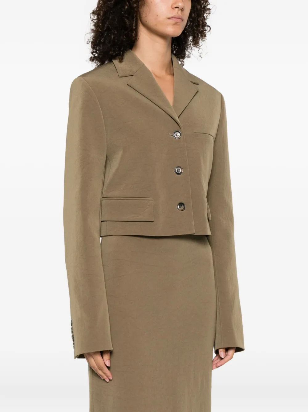 Nanushka three-button single-breasted blazer Groen
