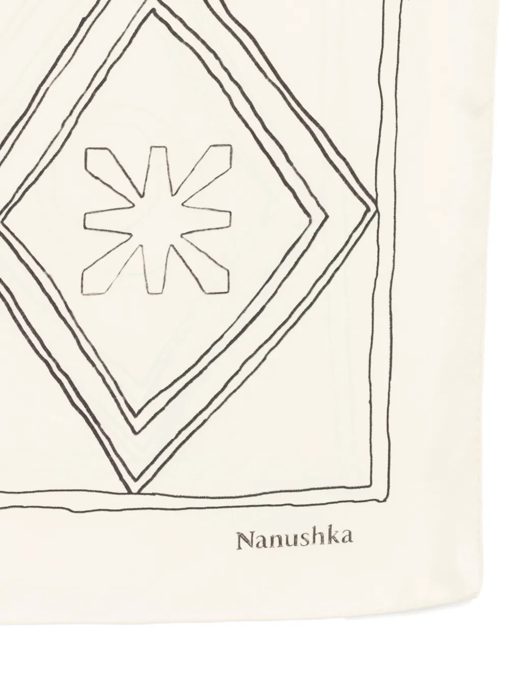 Nanushka symbol argyle silk scarf Beige