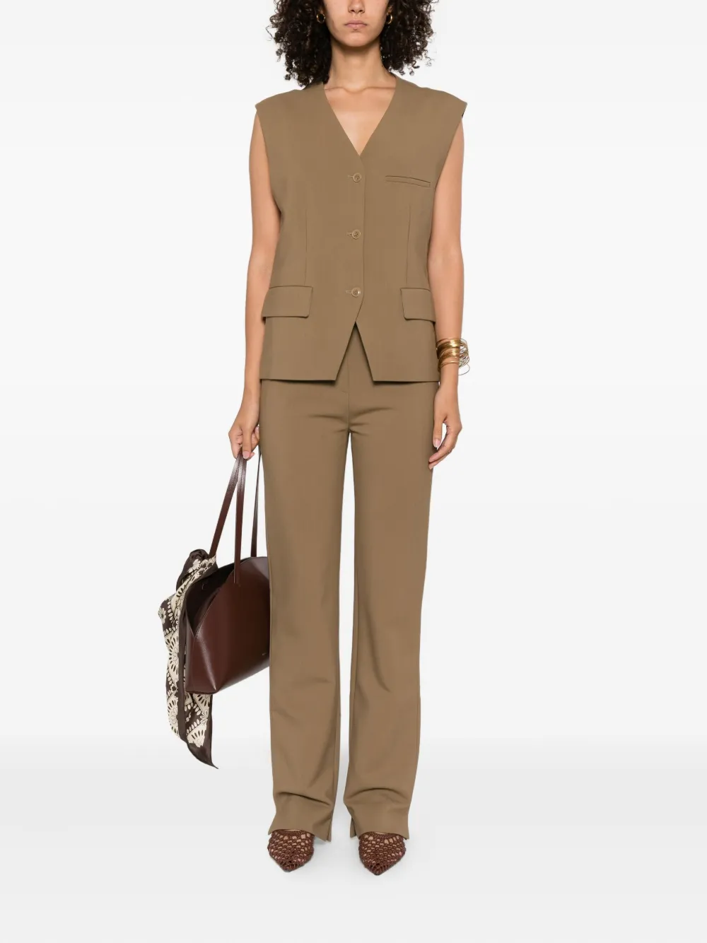 Nanushka Cybel pantalon met split Bruin