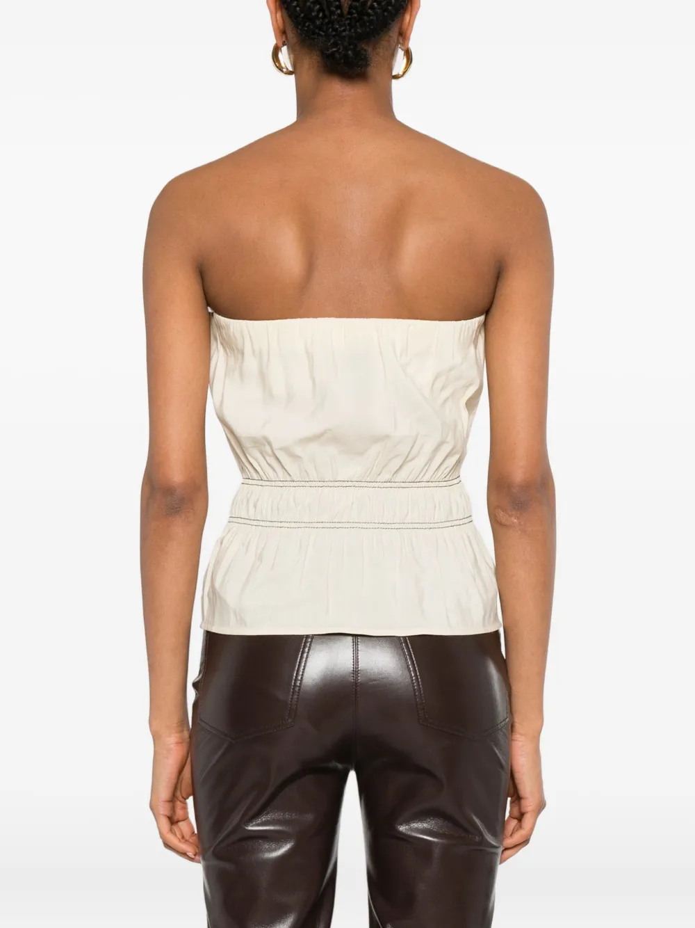 Nanushka Gesmockte bandeau-top Beige