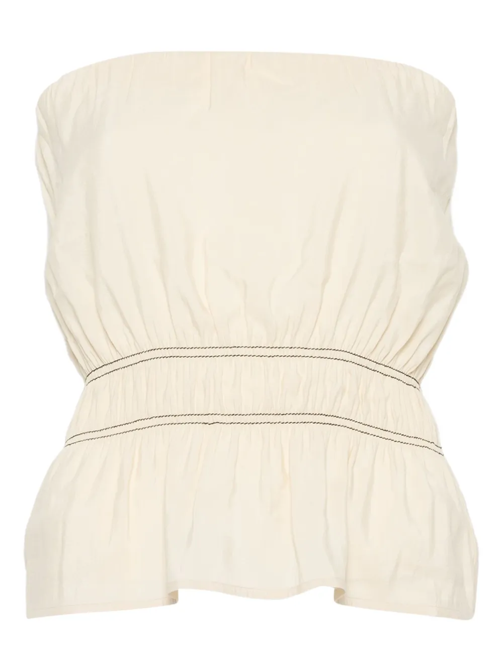Nanushka Gesmockte bandeau-top Beige