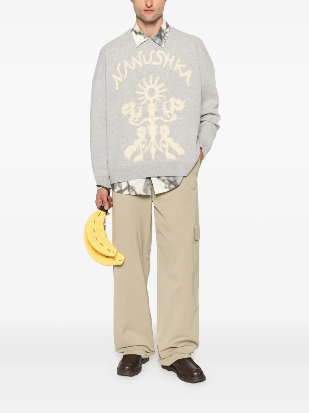 Nanushka Straight cargo broek - Groen