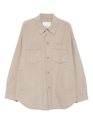 LEMAIRE ノーカラー シャツジャケット | ニュートラル | FARFETCH JP
