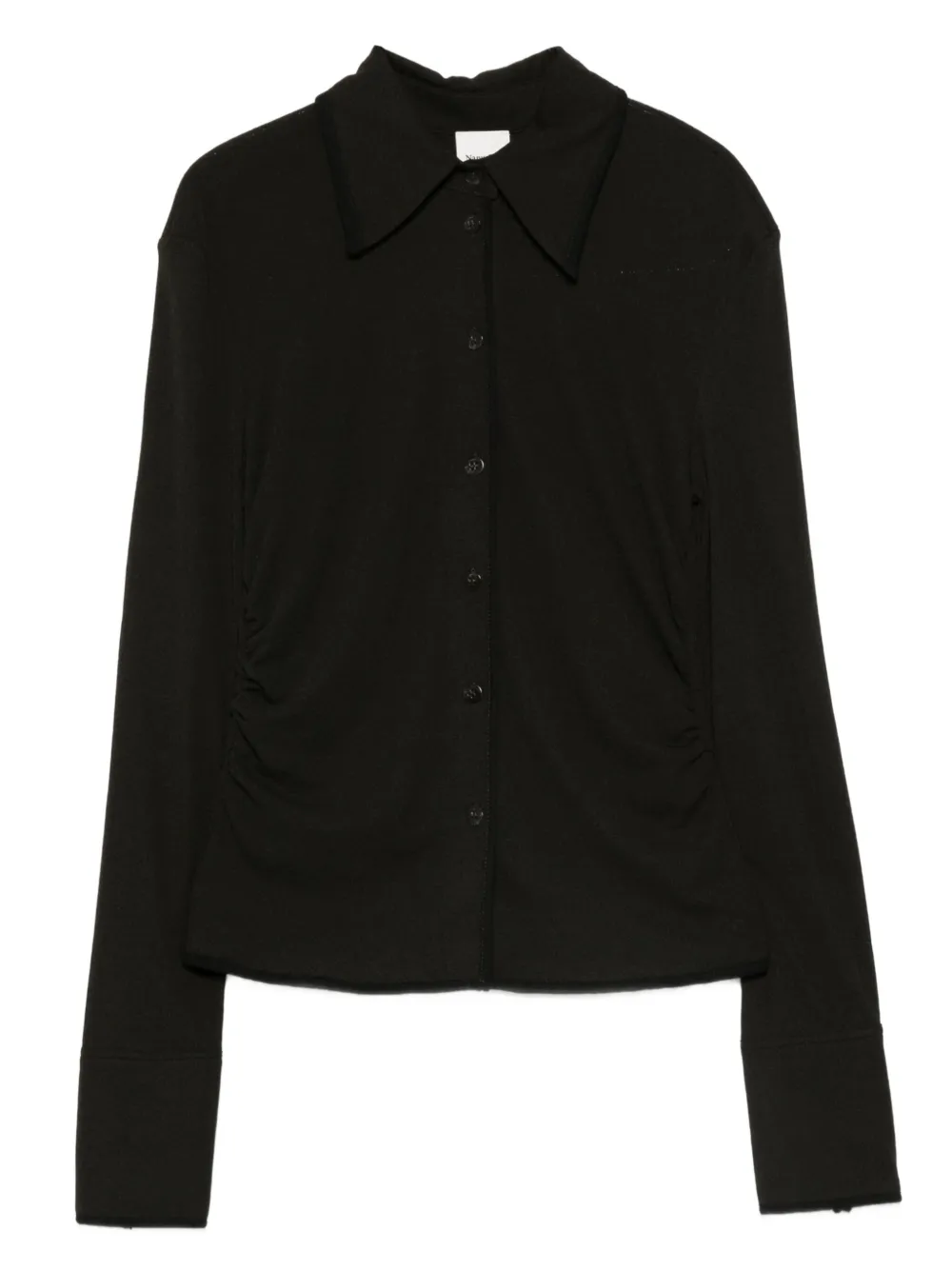 Nanushka Poloshirt met lange mouwen en knopen Zwart