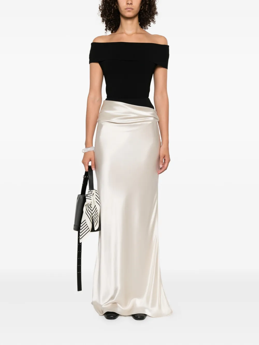Nanushka Letto maxi-rok met gedrapeerd detail Beige