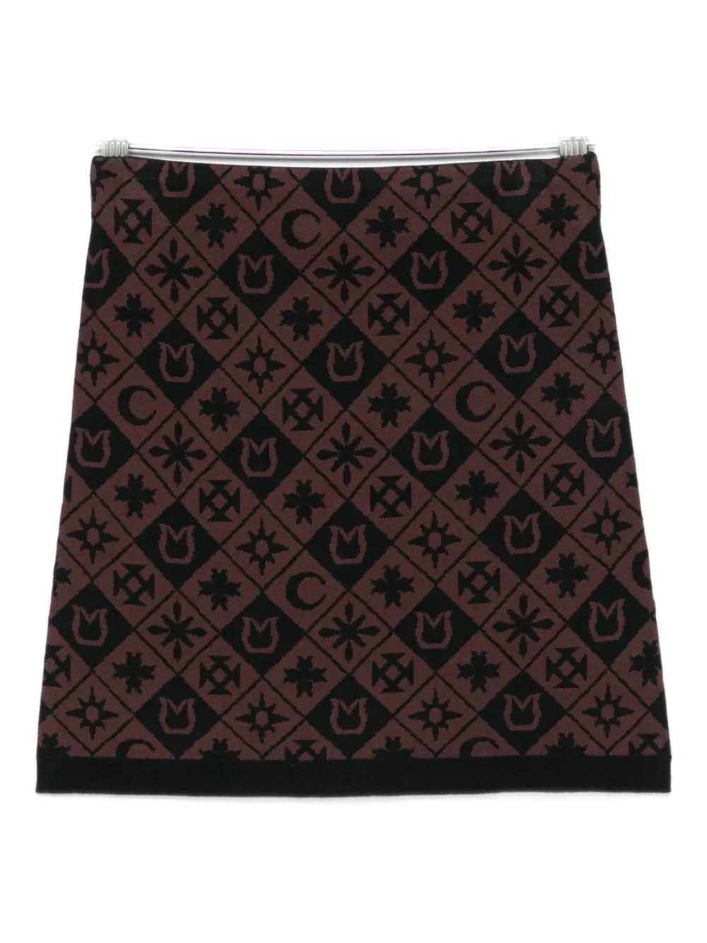 Nanushka Geometric-pattern Mini Skirt In Brown