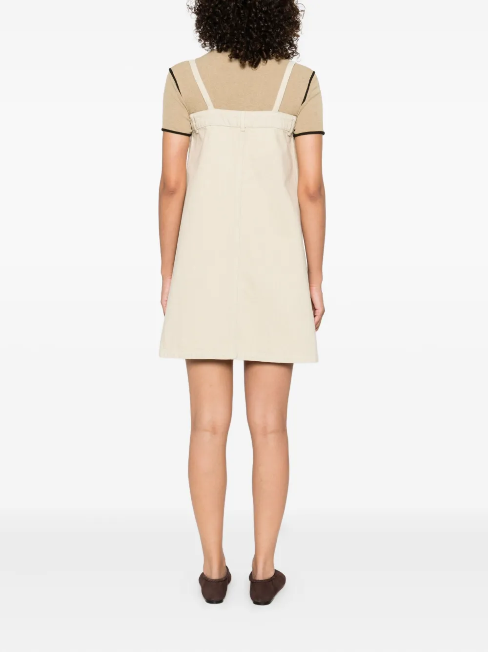 Nanushka button-front sleeveless mini dress Beige