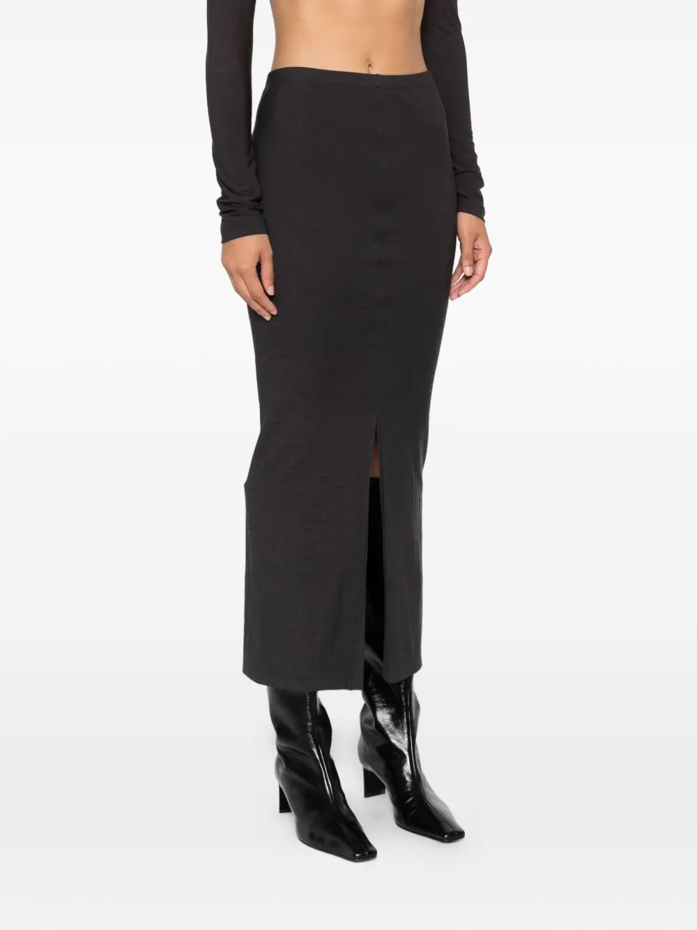 Nanushka low-rise split midi skirt Grijs