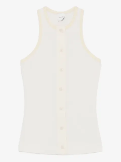 Nanushka ribbed button-placket top