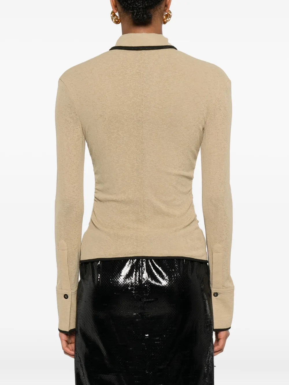 Nanushka Polotop met knoopsluiting Beige
