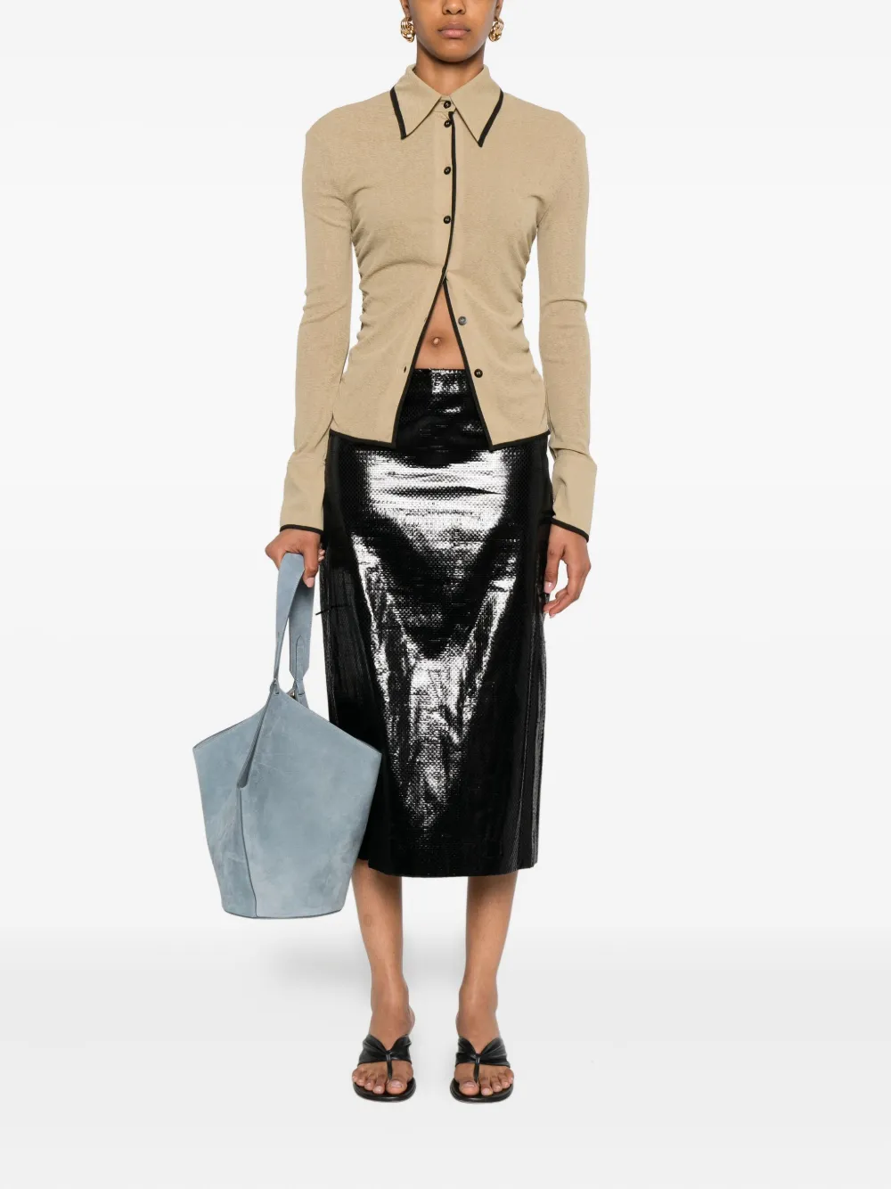 Nanushka Polotop met knoopsluiting Beige