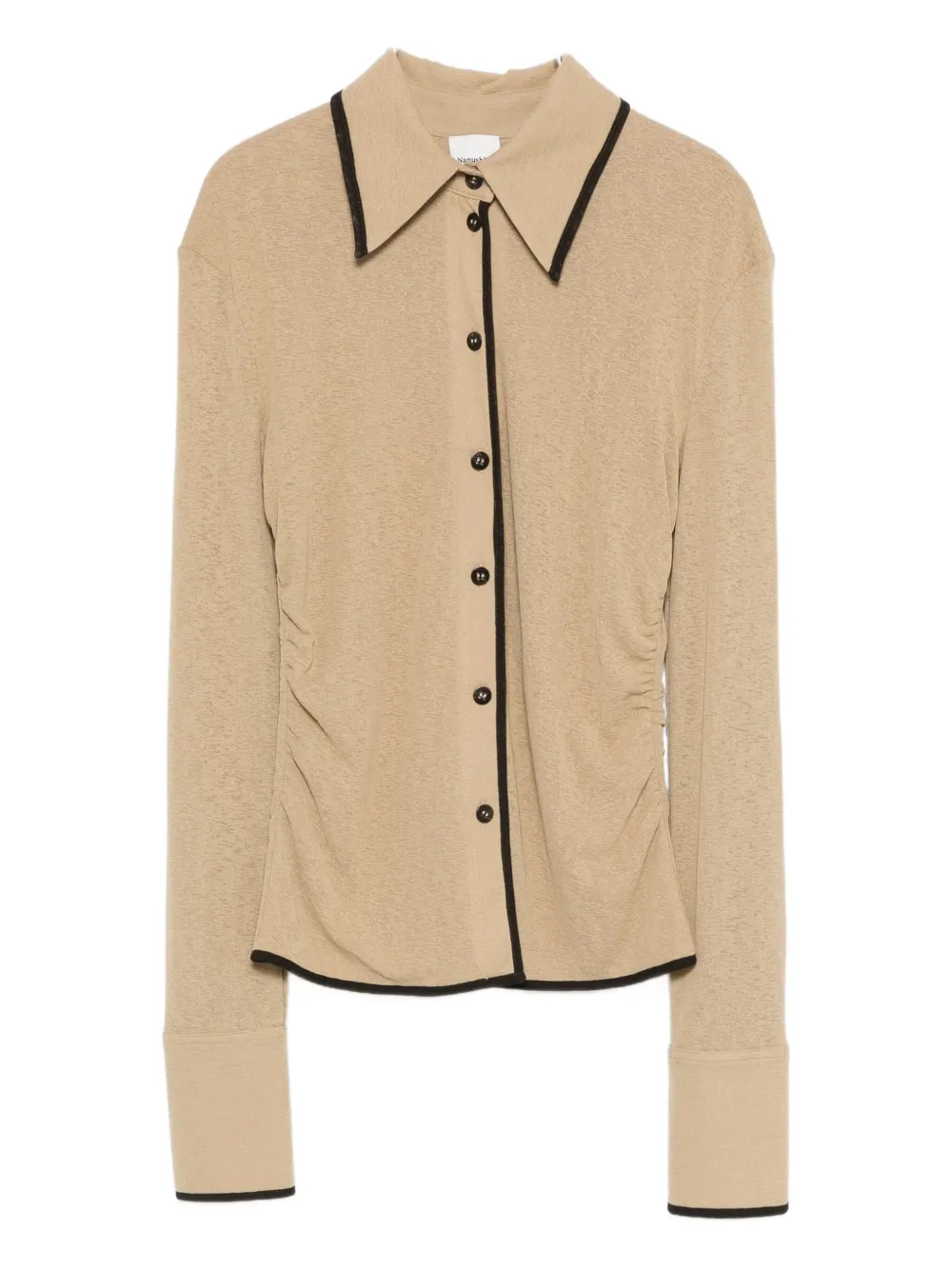 Nanushka Polotop met knoopsluiting Beige