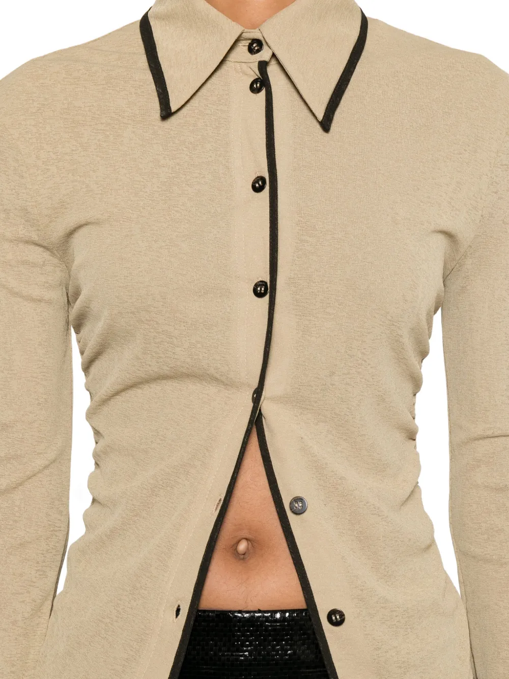 Nanushka Polotop met knoopsluiting Beige